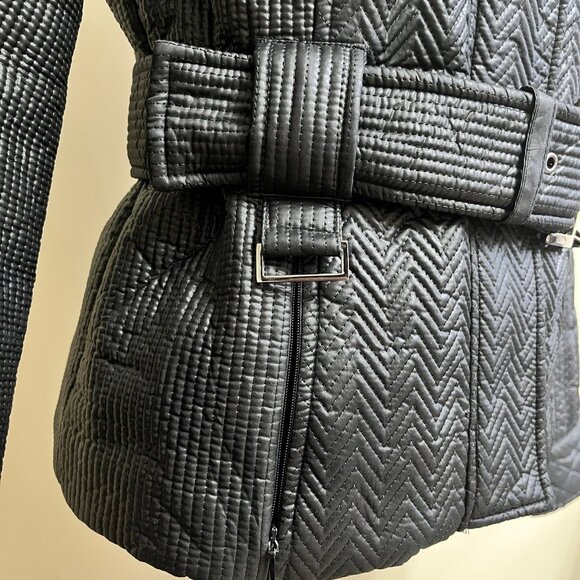 Kenneth Cole Reaction Black Coat size S Polyester Quilted Structured - Picture 8 of 11